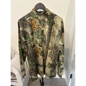 Duxbak Realtree Camo Mock Neck Hunting Shirt Mens Large Regular USA Hunting